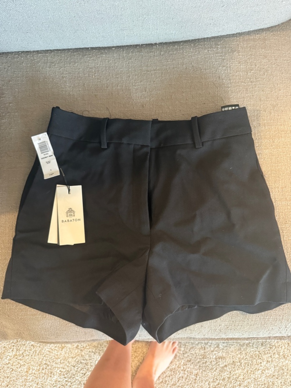 Babaton Black High-Waist Tailored Shorts